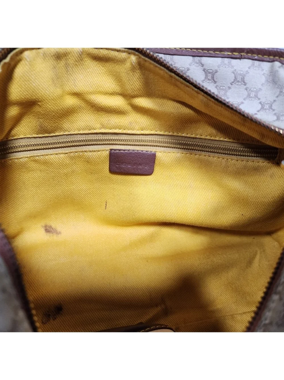 Celine Vintage Boogie Monogram Canvas and Leather Tote Bag Brown/Beige